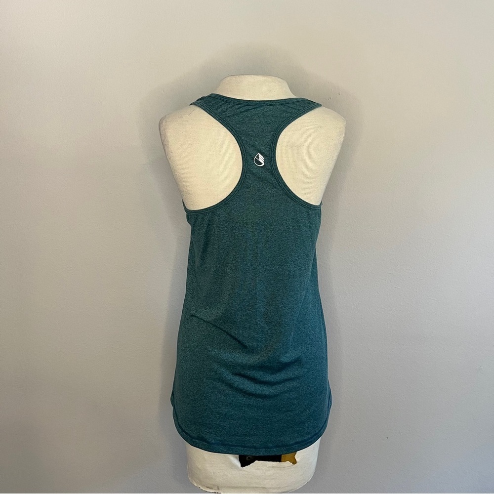 Women's Teal Sleeveless Racer Back Top - Picture 3 of 5